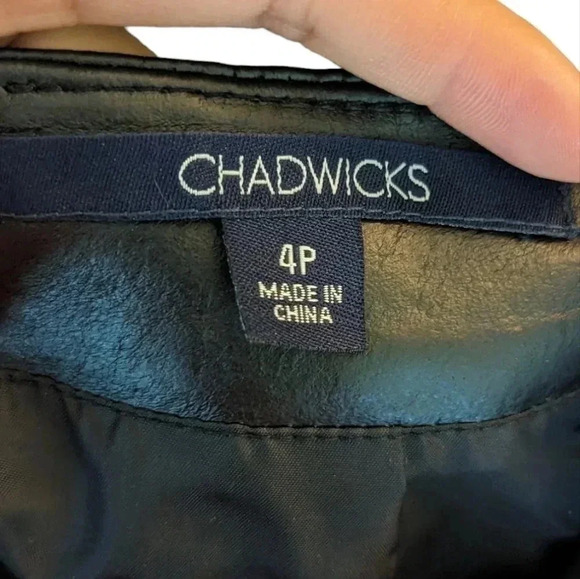 NWT CHADWICKS Women's Genuine Leather Black Pencil Skirt Size 4P - Picture 6 of 8